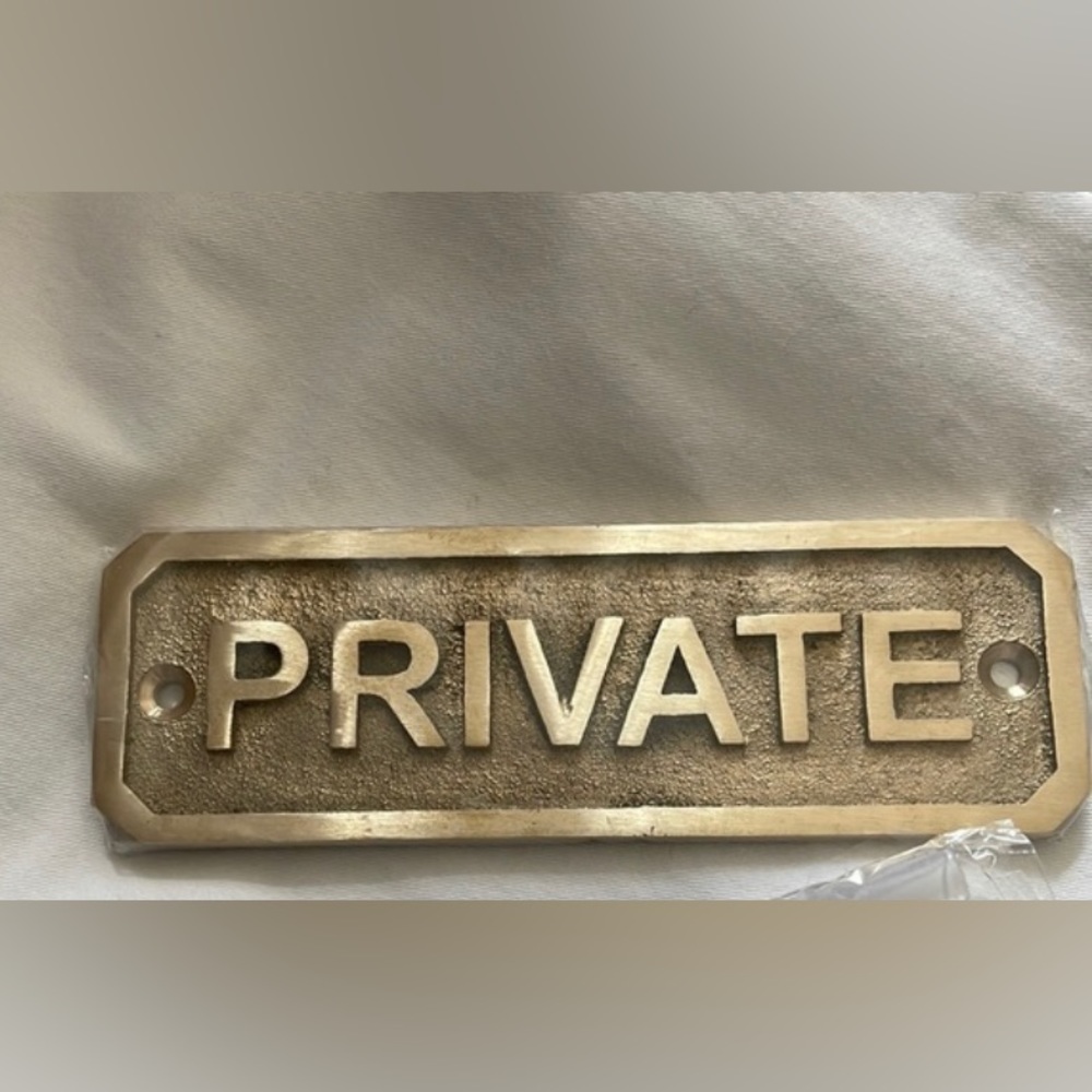 Brass Private sign